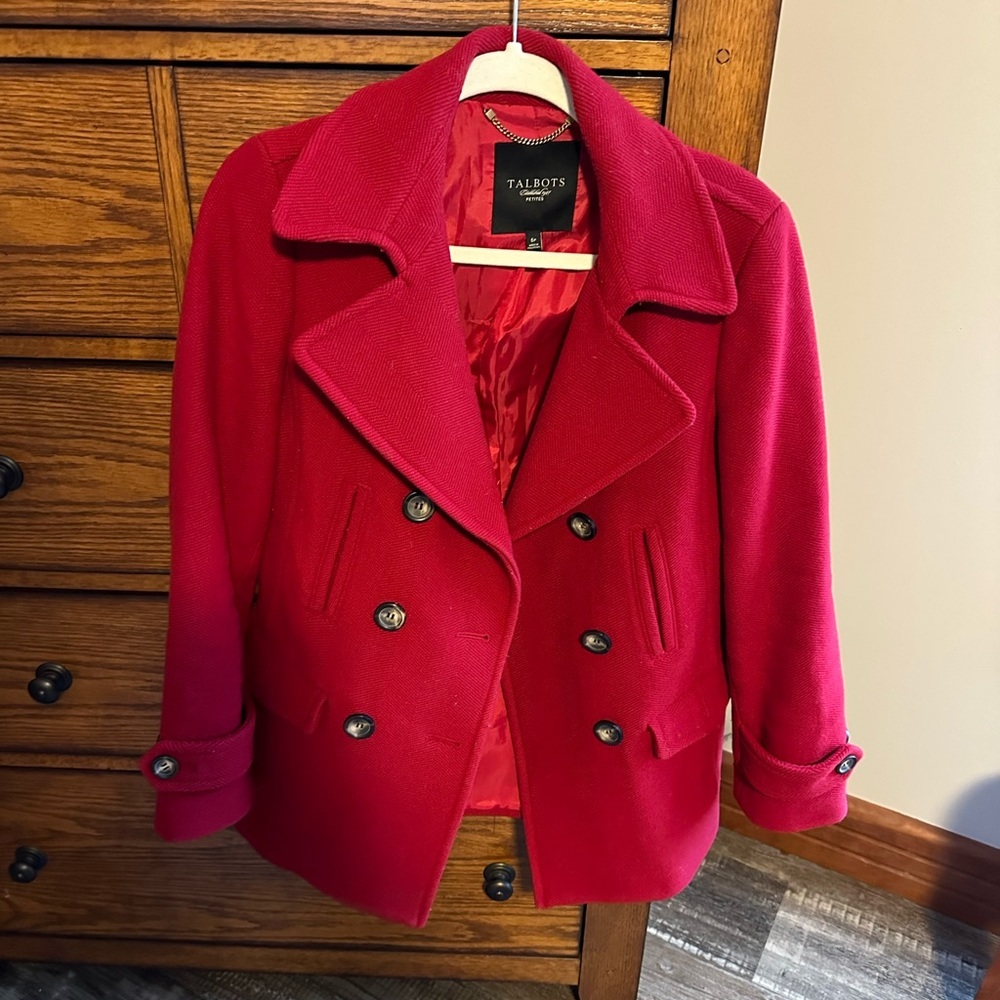 Red Talbots pea coat